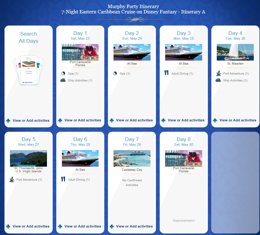 May 2015 Cruise Itinerary